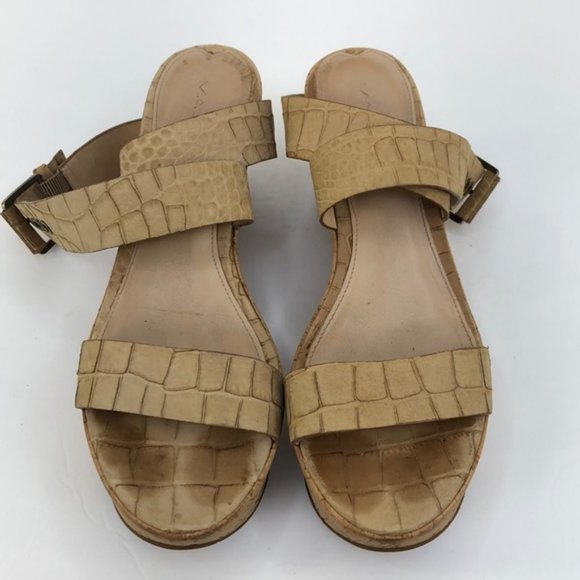 Via Spiga Ankle Wrap Cork Heel Wedges, Size 8.5 - Picture 2 of 8